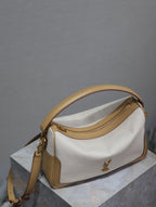 カメラサプルバッグ 28 ホワイトキャンバス＆ブラウンカーフスキントリム