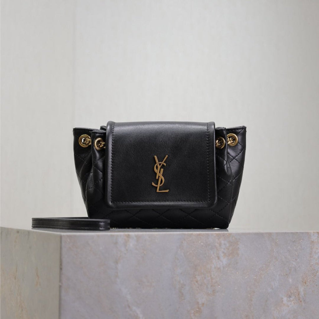 ミニ ノリータ バッグ 18インチ ブラック ラムスキン 銅製金具