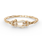 [⭐JeweliWhal]FORCE LARGE HORSESHOE CLASP  METAL BRACELET