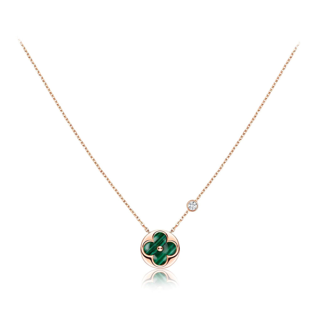 [⭐JeweliWhal]SUN PEDANT PINK GOLD 1 DIAMOND NECKLACE