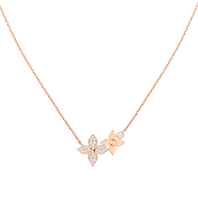 [⭐JeweliWhal]STAR BLOSSOM NECKLACE PINK GOLD DIAMONDS