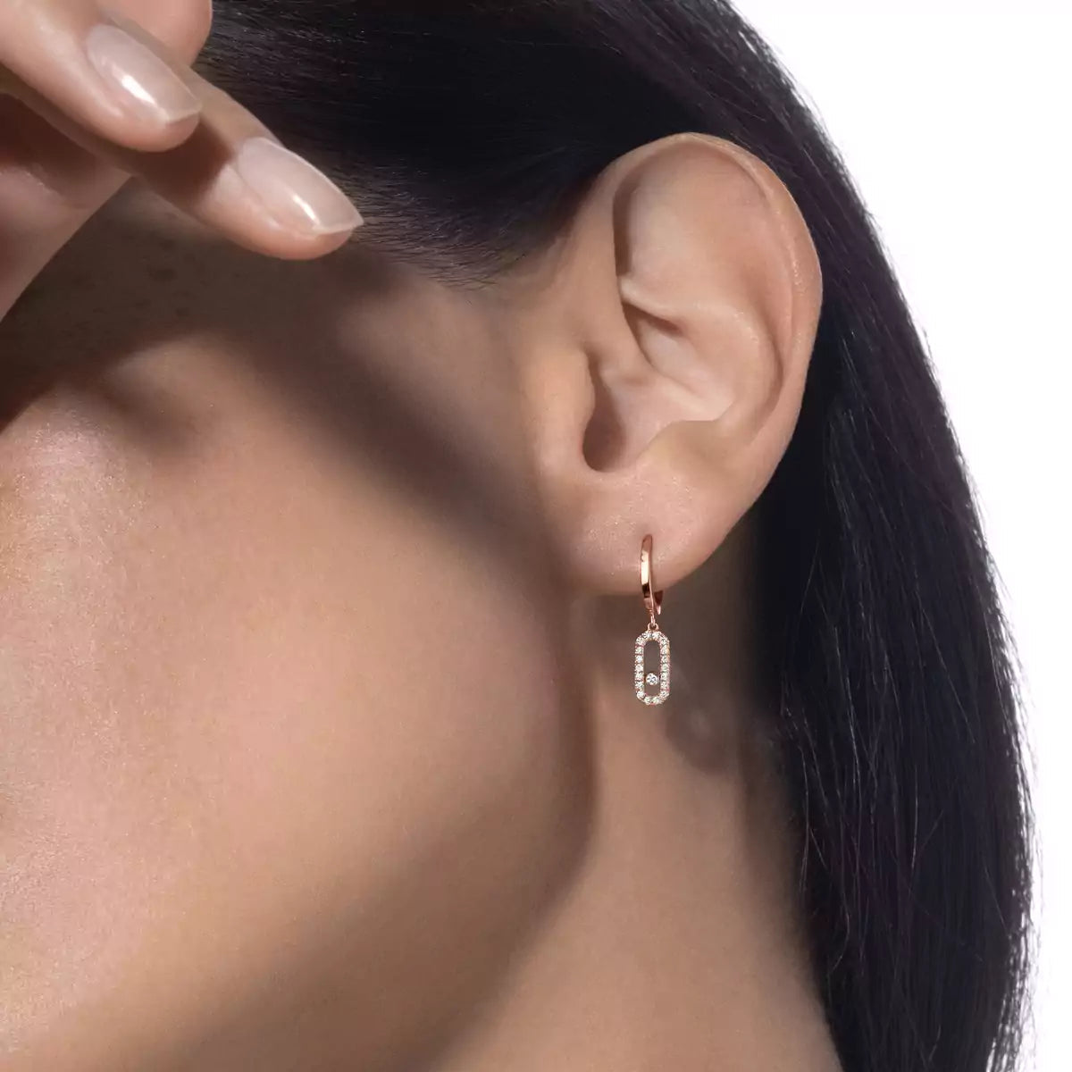 [⭐JeweliWhal]Move Uno Single Diamond Hoop Earring