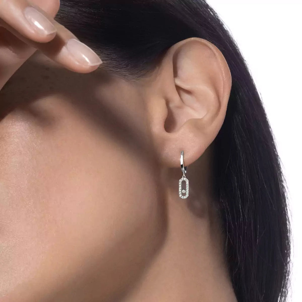 [⭐JeweliWhal]Move Uno Single Diamond Hoop Earring