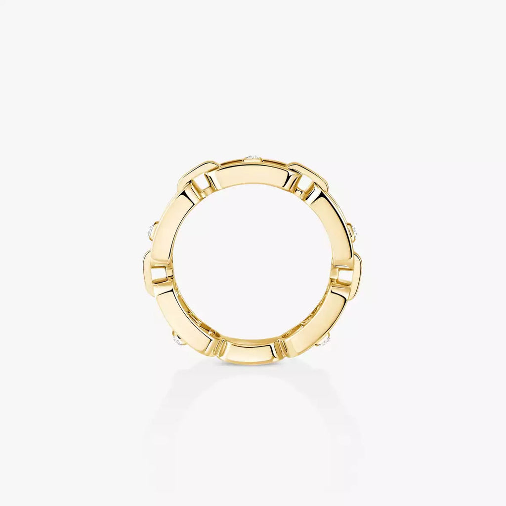 [⭐JeweliWhal]Move Link Pave_-Set Diamond Ring in Gold