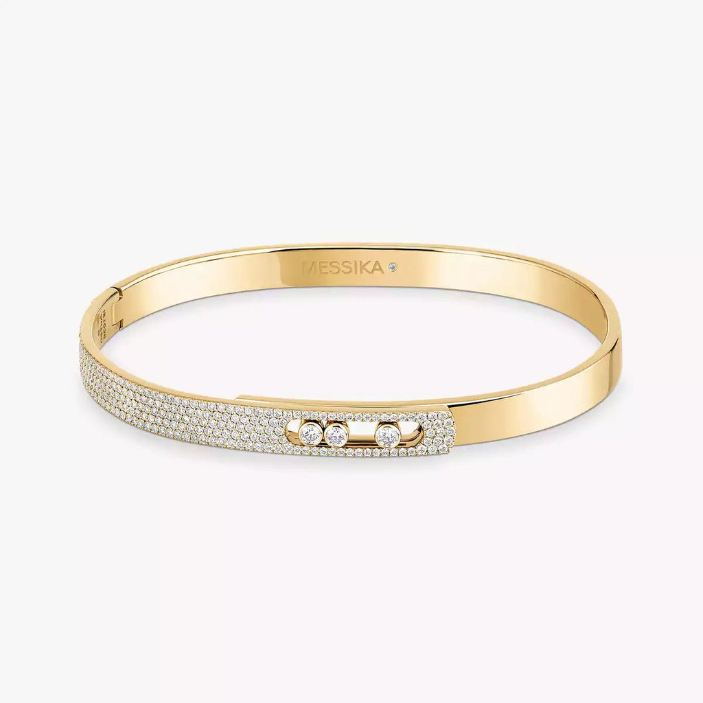 [⭐JeweliWhal]Move Noa Rose Gold Pavé Diamond Bangle Bracelet