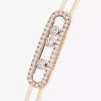 [⭐JeweliWhal]Messika Care(s) pink cord pavé bracelet