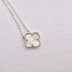 [⭐JeweliWhal]CLOVER  15MM WHITE MOTHER-OF-PEARL SILVER