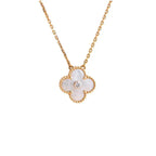 [⭐JeweliWhal]CLOVER 15MM DIAMOND WHITE FRITILLARIA NECKLACE