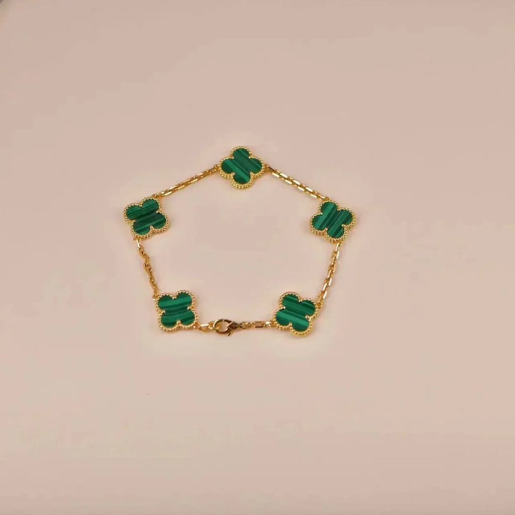 [⭐JeweliWhal] مجموعة سوار CLOVER 5 MOTIF MALACHITE