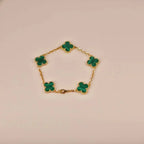 [⭐JeweliWhal] مجموعة سوار CLOVER 5 MOTIF MALACHITE
