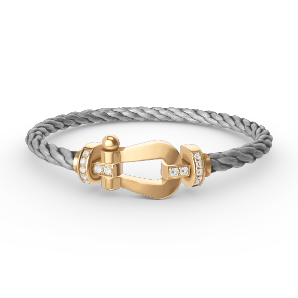 [⭐JeweliWhal]FORCE LARGE HORSESHOE HALF DIAMOND BRACELET GOLD
