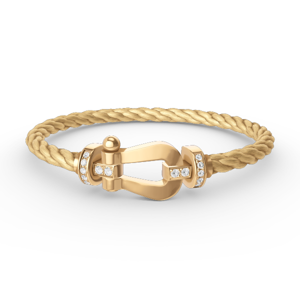 [⭐JeweliWhal]FORCE LARGE HORSESHOE HALF DIAMOND BRACELET GOLD