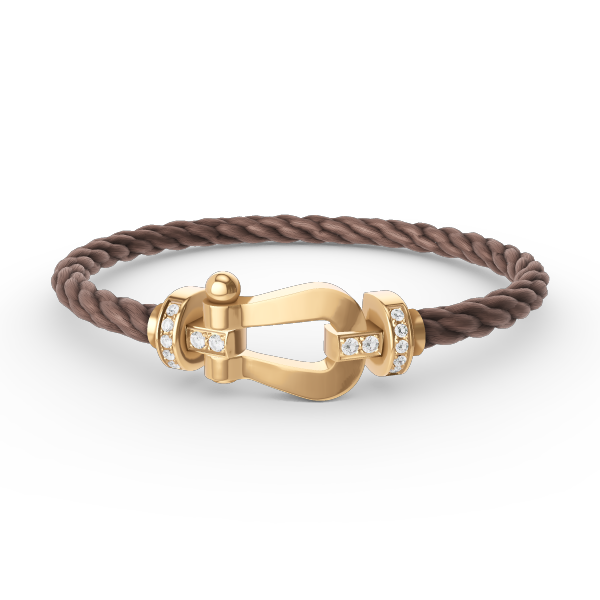 [⭐JeweliWhal]FORCE LARGE HORSESHOE HALF DIAMOND BRACELET GOLD