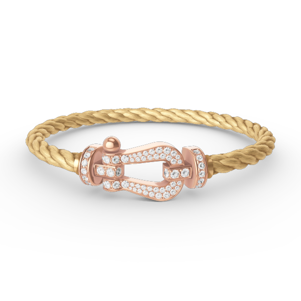 [⭐JeweliWhal]FORCE LARGE HORSESHOE FULL DIAMOND BRACELET ROSE GOLD