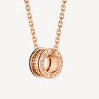 [⭐JeweliWhal]ZERO 1 ROCK PENDANT PINK GOLD BLACK NECKLACE