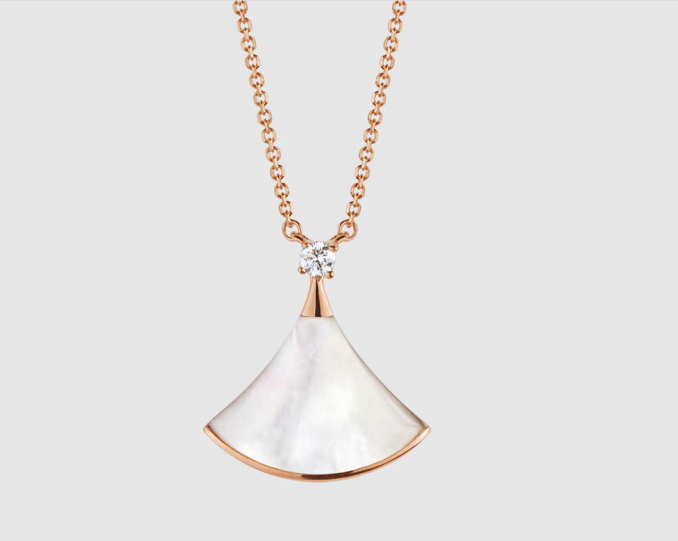 [⭐JeweliWhal]DREAM NECKLACE WHITE MOP PINK GOLD 1 DIAMOND