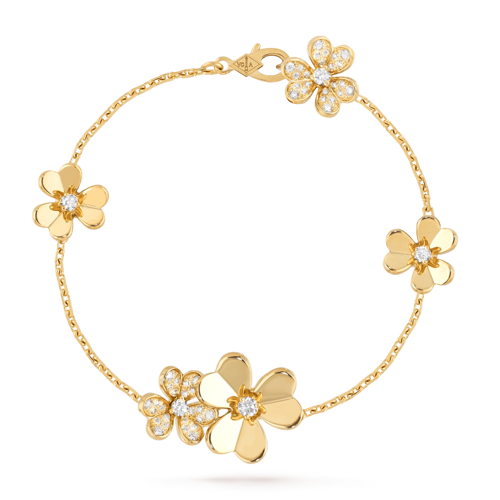 [⭐JeweliWhal]سوار FRIVOLE GOLD 5 FLOWERS