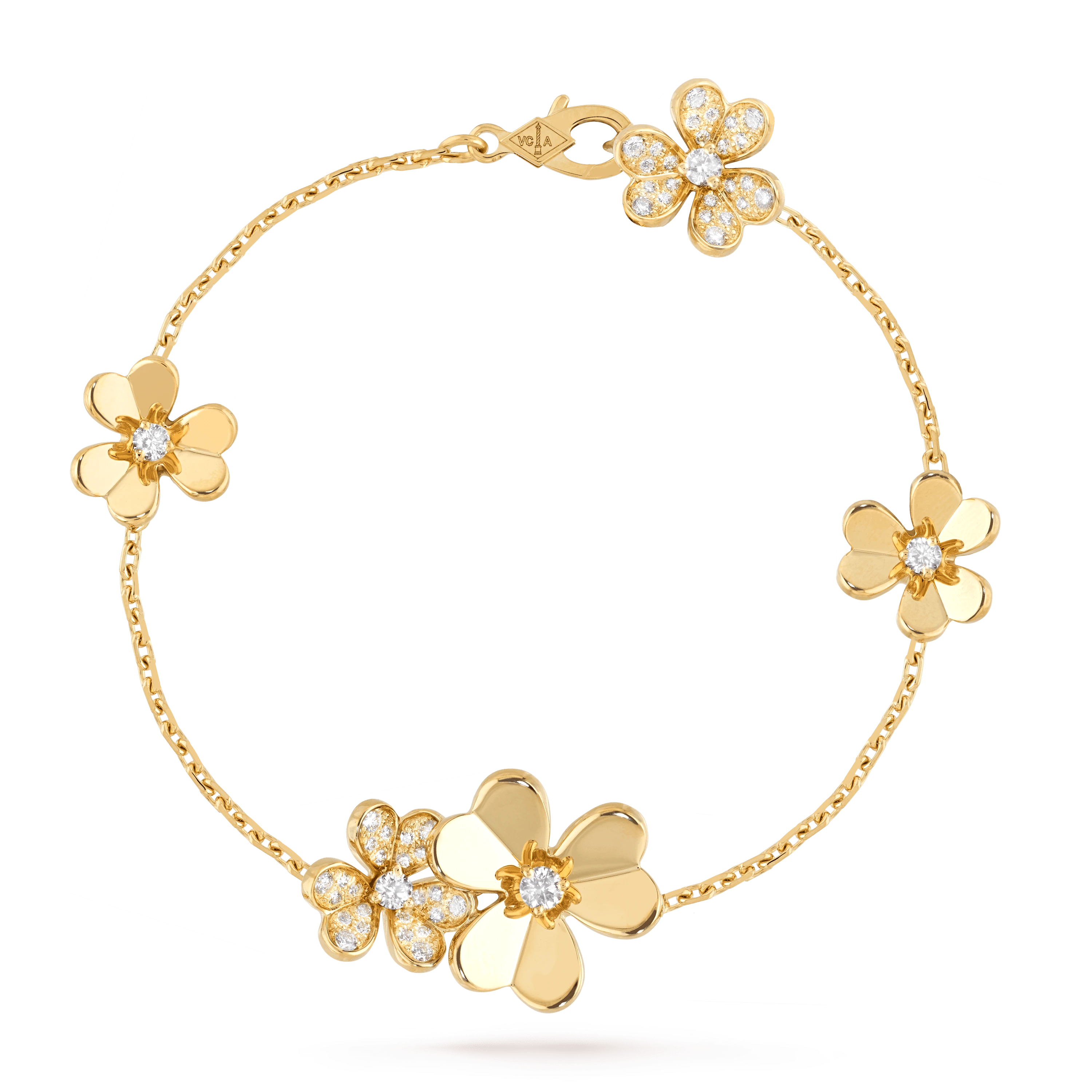 [⭐JeweliWhal]سوار FRIVOLE GOLD 5 FLOWERS