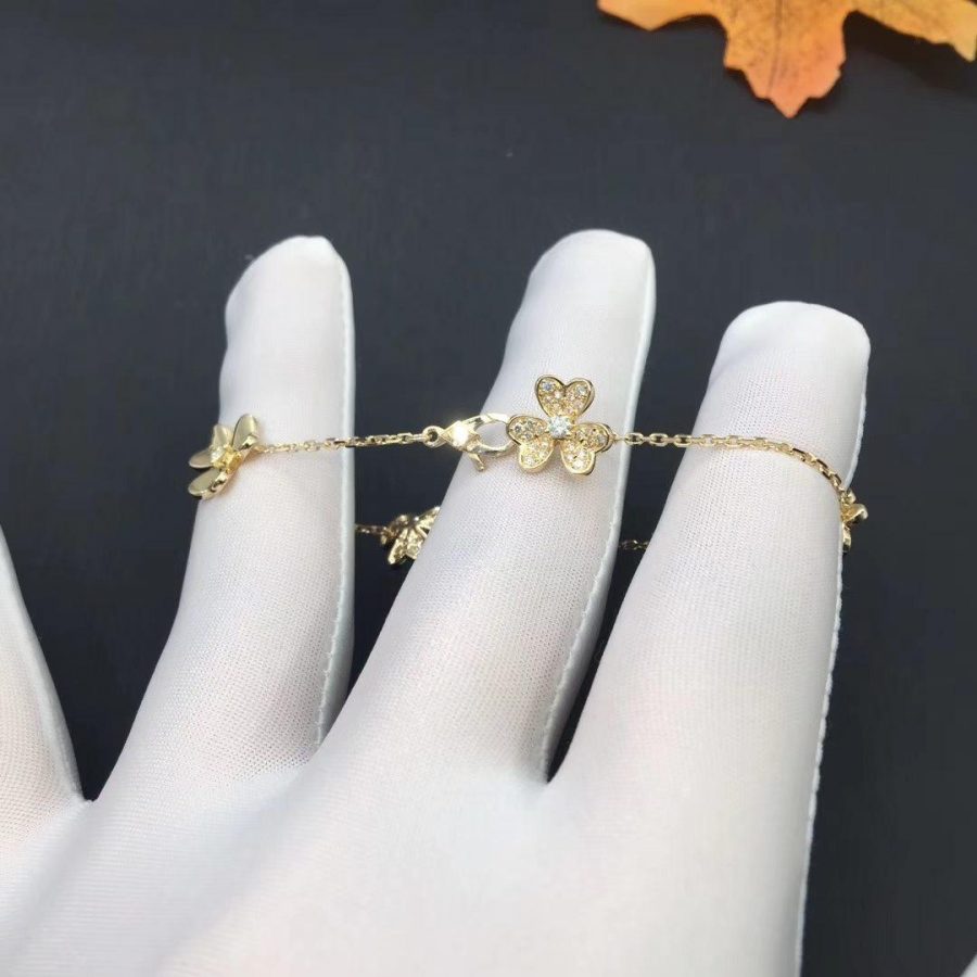 [⭐JeweliWhal]سوار FRIVOLE GOLD 5 FLOWERS