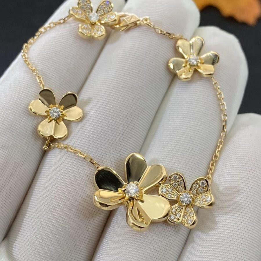 [⭐JeweliWhal]سوار FRIVOLE GOLD 5 FLOWERS