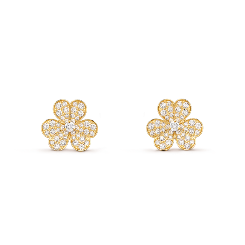 [⭐JeweliWhal]FRIVOLE GOLD FLOWER DIAMOND EARRINGS