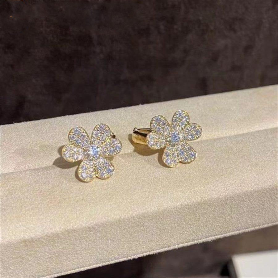 [⭐JeweliWhal]FRIVOLE GOLD FLOWER DIAMOND EARRINGS