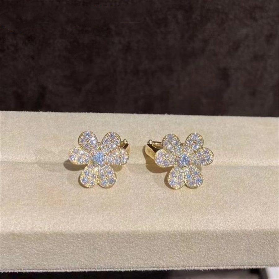[⭐JeweliWhal]FRIVOLE GOLD FLOWER DIAMOND EARRINGS