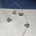 [⭐JeweliWhal]FRIVOLE  FLOWER MALACHITE EARRINGS