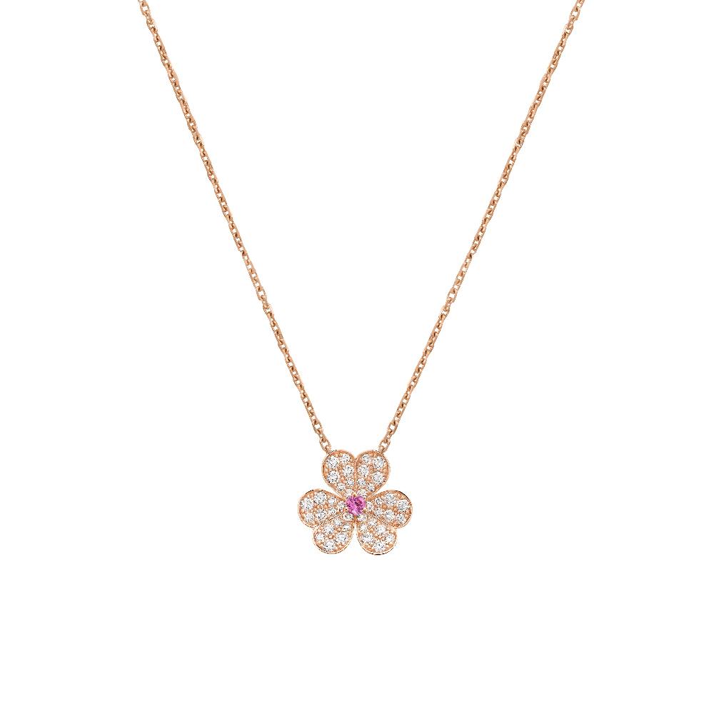 [⭐JeweliWhal]FRIVOLE ROSE GOLD FLOWER DIAMOND NECKLACE