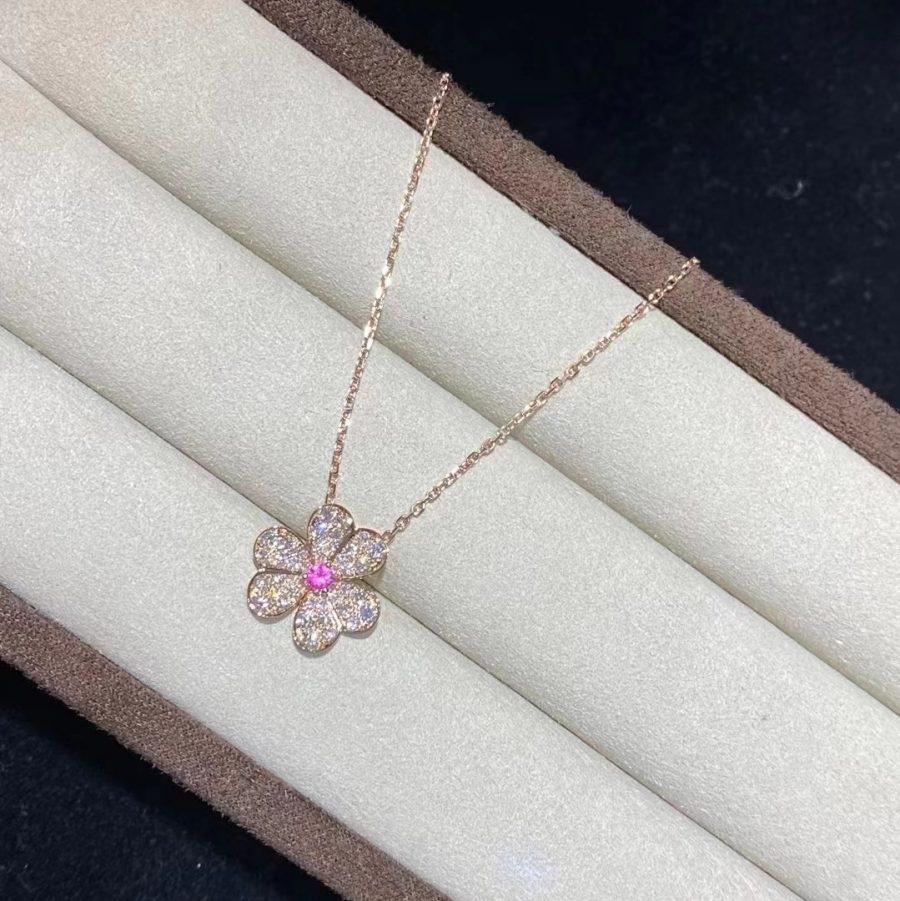 [⭐JeweliWhal]FRIVOLE ROSE GOLD FLOWER DIAMOND NECKLACE