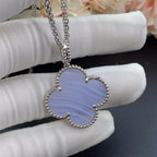 [⭐JeweliWhal]CLOVER SILVER CHALCEDONY BIG CLOVER NECKLACE