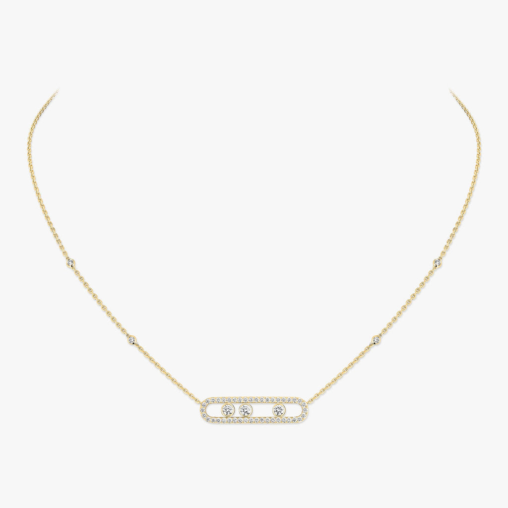[⭐JeweliWhal] Move Pave_ Rose Gold Diamond Necklace