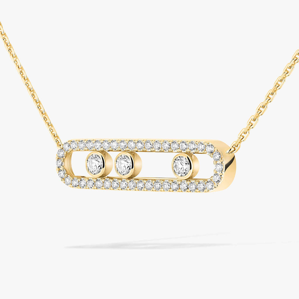 [⭐JeweliWhal] Move Pave_ Rose Gold Diamond Necklace