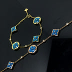 [⭐JeweliWhal]STAR AND SUN 4 MOTIF BLUE BRACELET