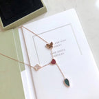 [⭐JeweliWhal]LUCKY SPRING 4 MOTIFS ROSE GOLD NECKLACE