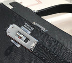 HM KELLY MINI 20 BLACK EPSOM SILVER HARDWARE