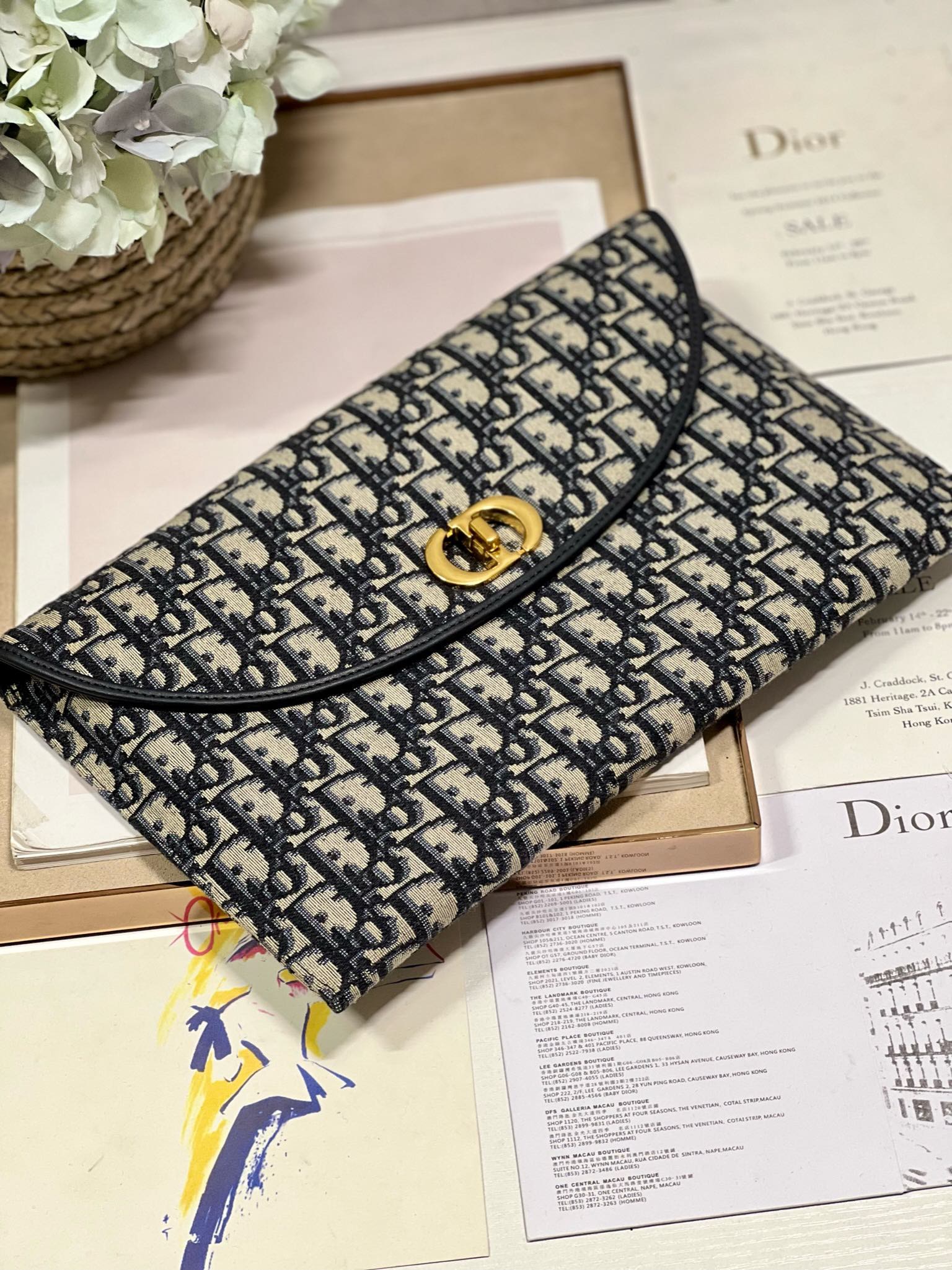 30 モンテーニュ 30cm ブルー斜め刺繍