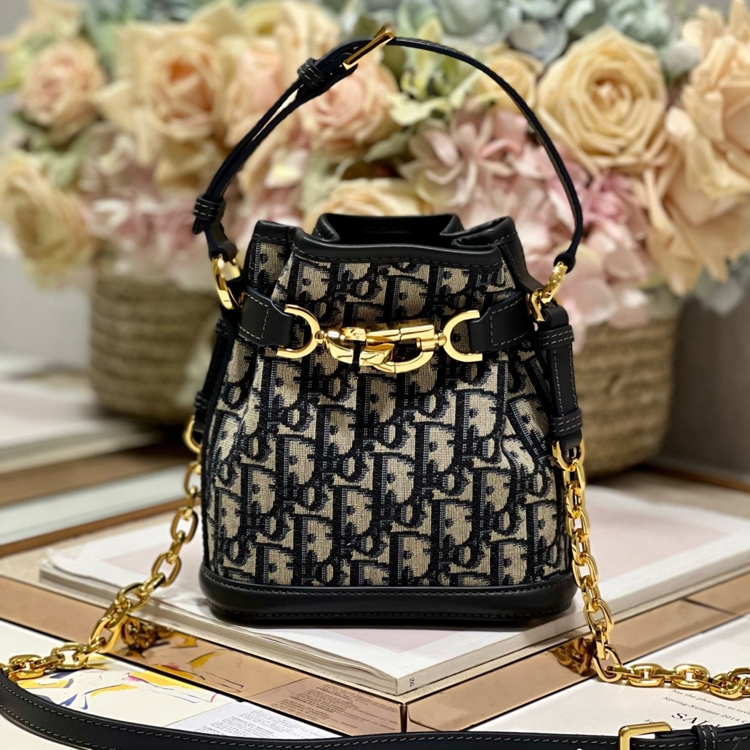 CEST CD 17cm ブルー斜め刺繍