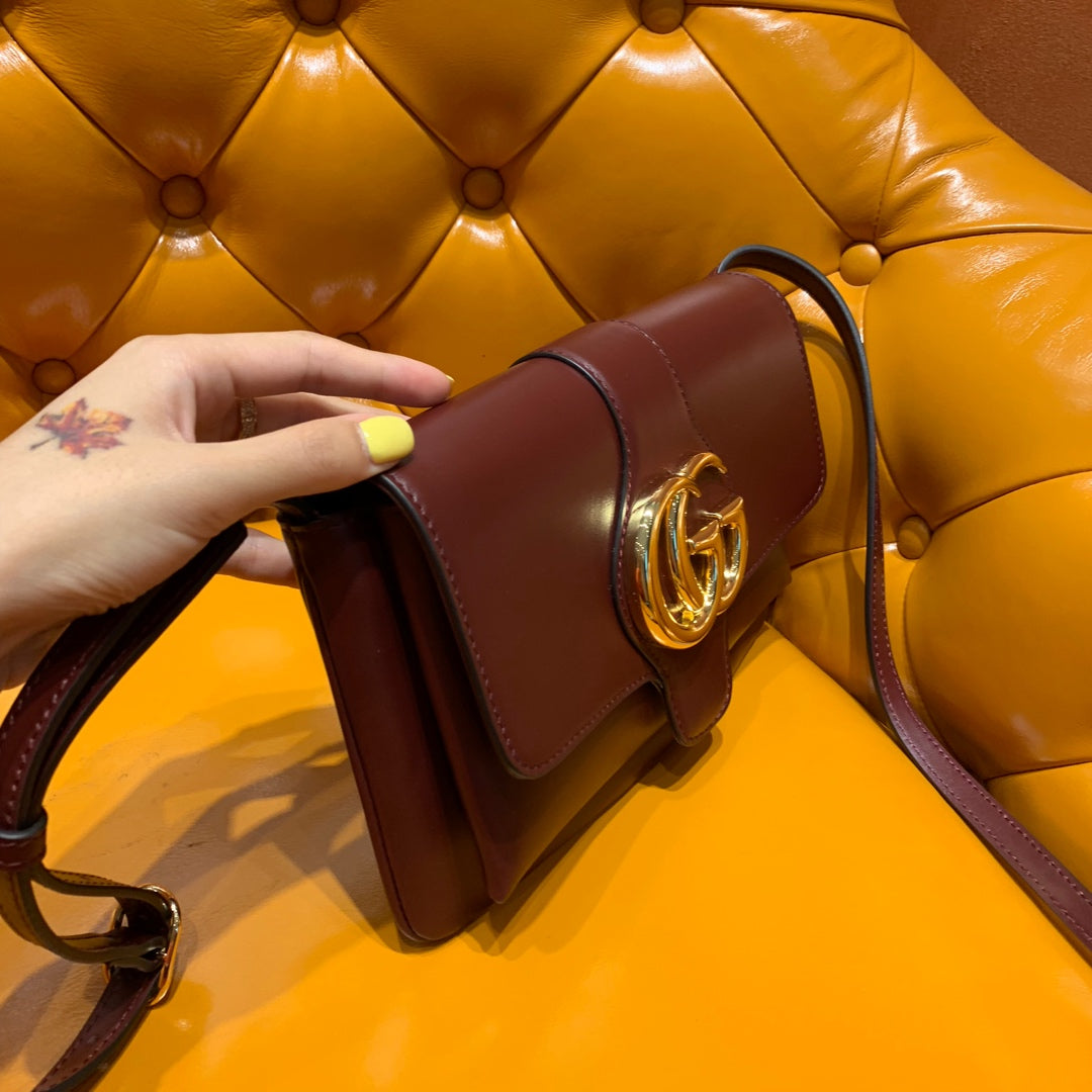GG アルリ バッグ 25cm バーガンディ カーフスキン ゴールド金具