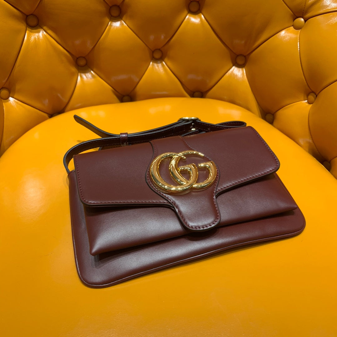 GG アルリ バッグ 25cm バーガンディ カーフスキン ゴールド金具