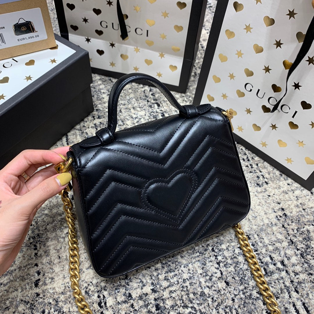 GGマーモント 21cm ミニトップ ブラック カーフスキン ゴールド金具