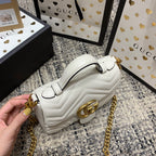 GGマーモント 21cm ミニトップ ホワイトカーフスキン ゴールド金具