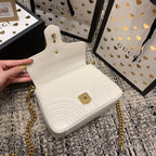 GGマーモント 21cm ミニトップ ホワイトカーフスキン ゴールド金具