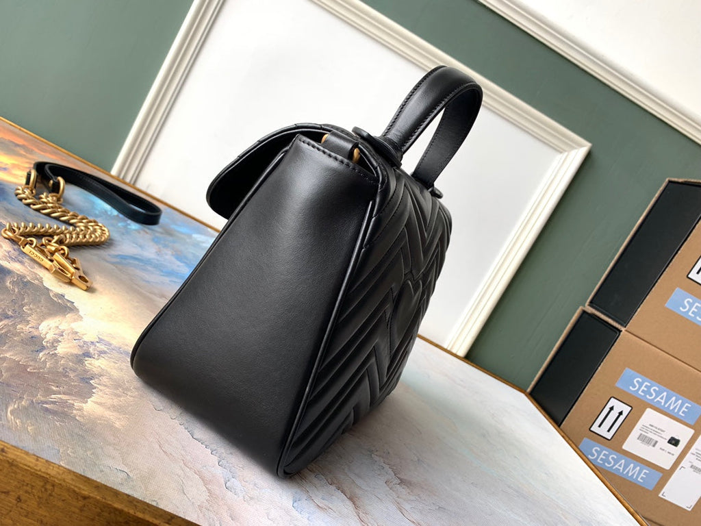 GGマーモント 26.5cm ブラックカーフスキン ゴールド金具