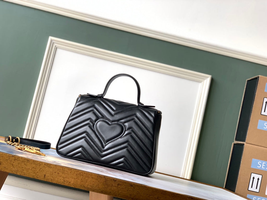 GGマーモント 26.5cm ブラックカーフスキン ゴールド金具