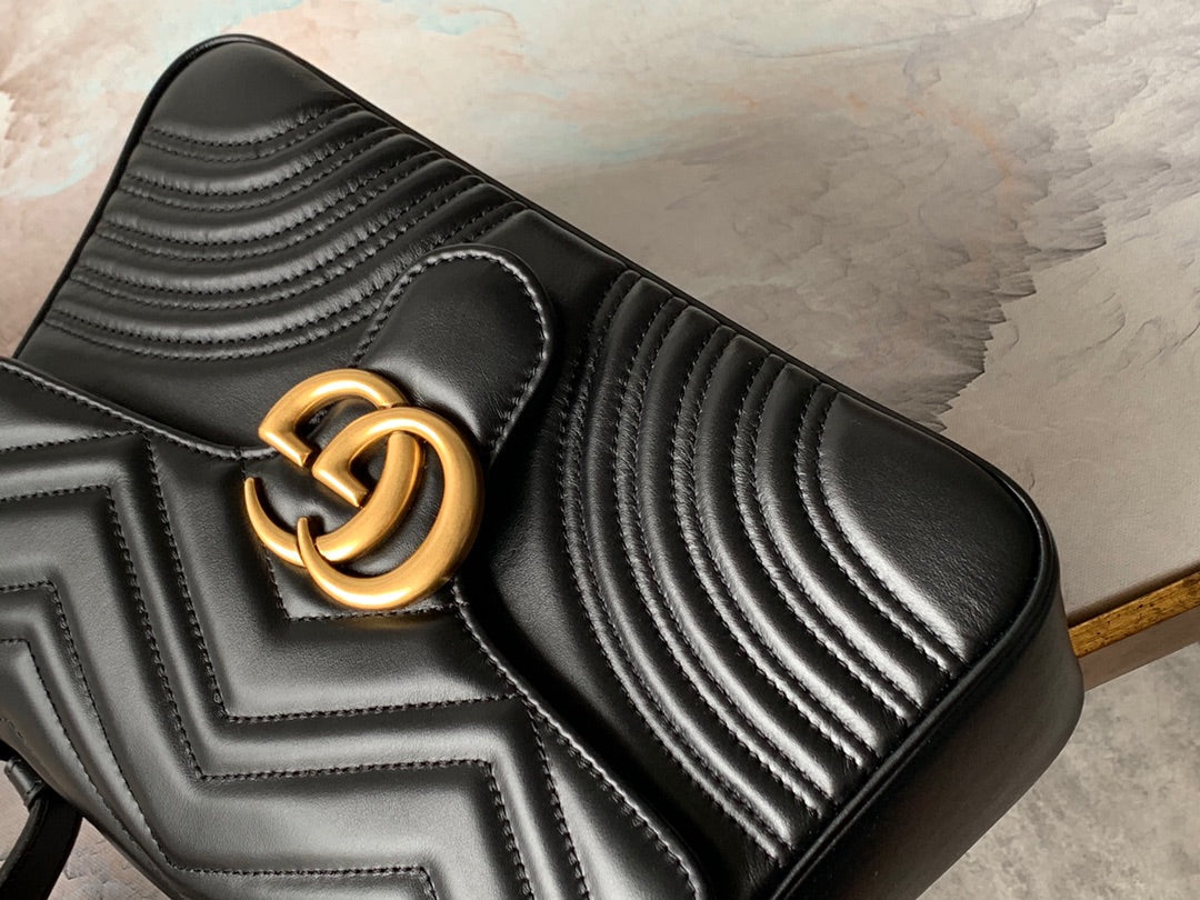 GGマーモント 26.5cm ブラックカーフスキン ゴールド金具