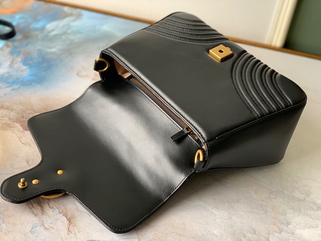 GGマーモント 26.5cm ブラックカーフスキン ゴールド金具