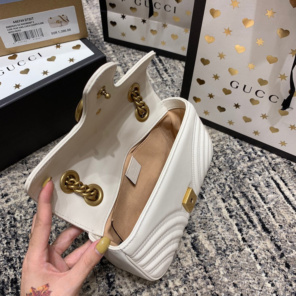 GGマーモント 22cm ホワイトカーフスキン ゴールド金具