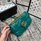 GGマーモント 22cm ターコイズカーフスキン ゴールドハードウェア