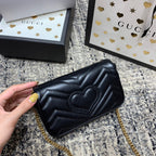 GGマーモント ミニ 16.5cm ブラック カーフスキン ゴールド金具